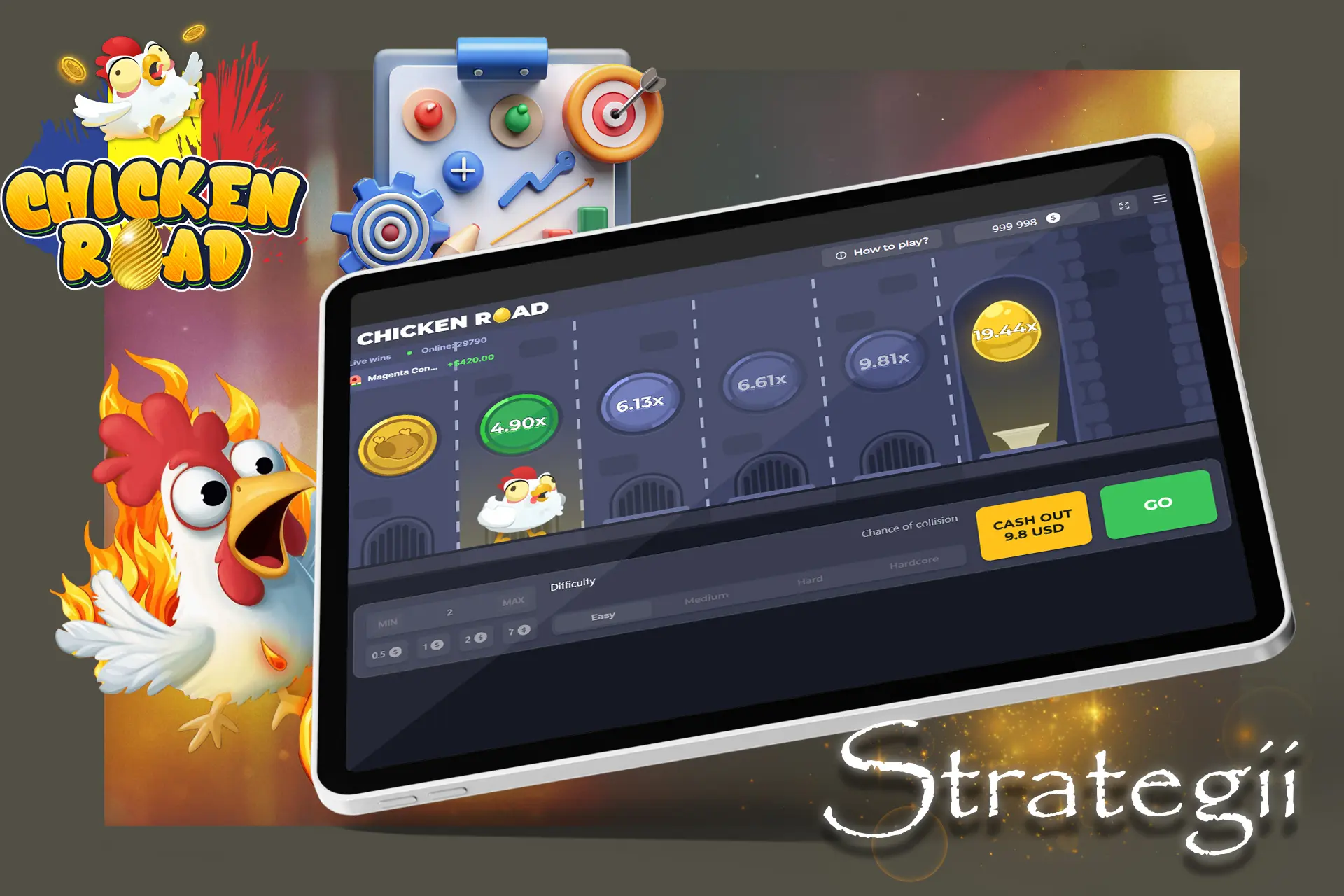 Folosește diferite strategii de joc